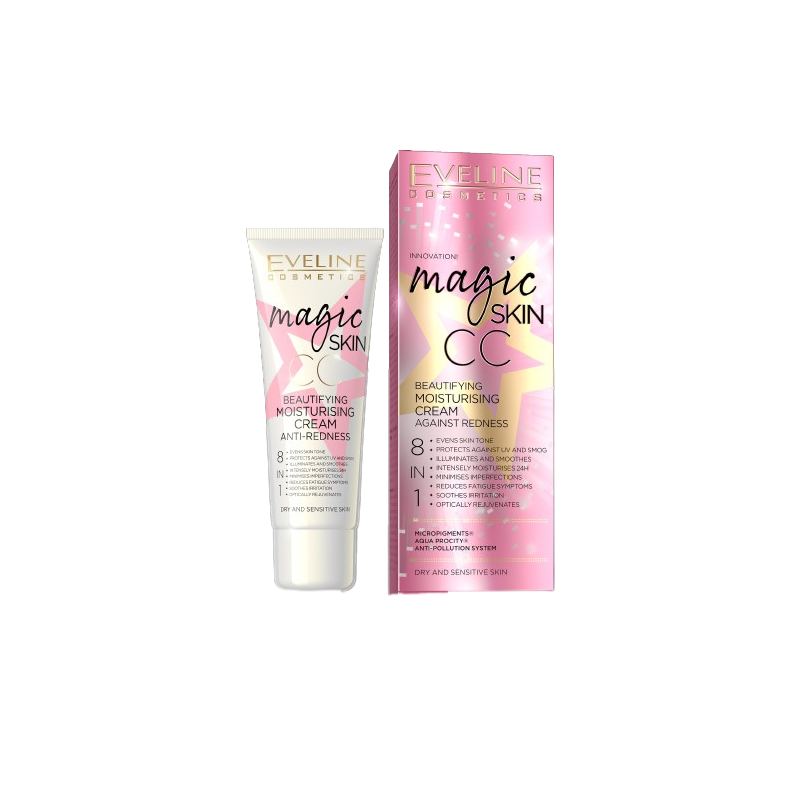 Eveline Magic Skin CC Cream Eveline Magic Skin Creme CC Antivermelhidão 8 em 1 50ml