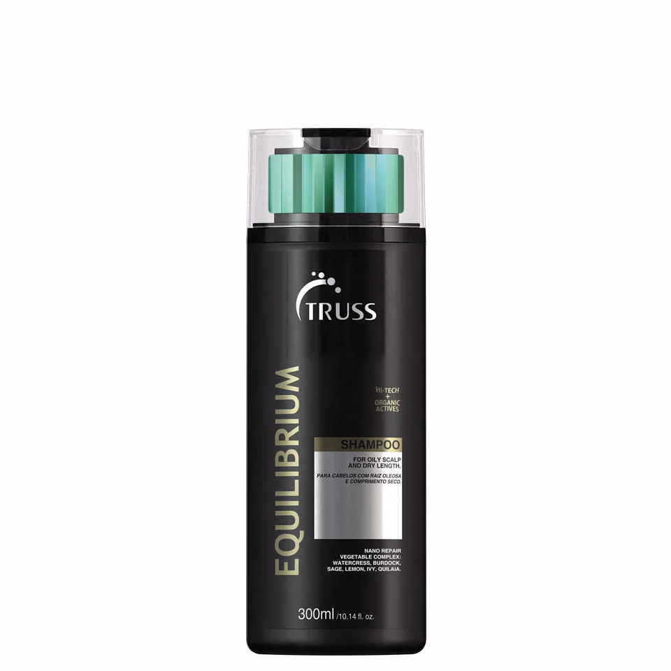 TRUSS Equilibrium Shampoo 300ml — Shampoo Equilibrante para Raiz Oleosa e Comprimento Saudável