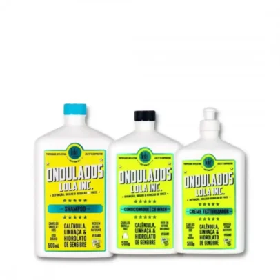Lola Ondulados Pack (Shampoo 500ml+Condicionador 500g+Creme Texturizador 500g)