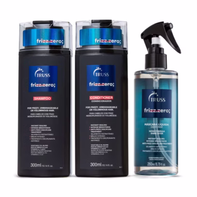 Truss Frizz Zero Shampoo 300ml+ Condicionador 300ml +Máscara Líquida 260ml
