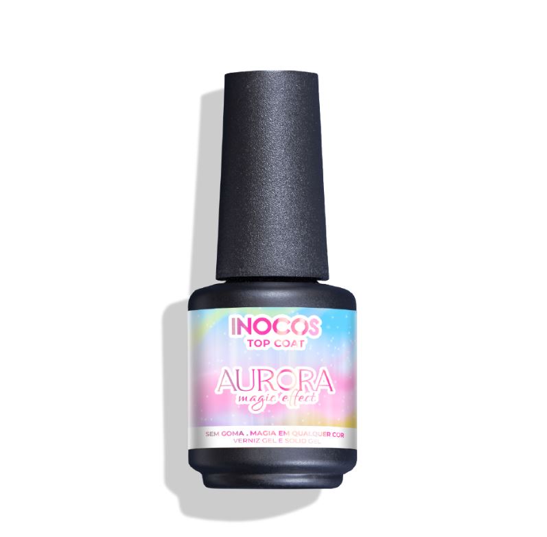 INOCOS - Verniz Gel Top Coat Aurora Magic Effect 15ml