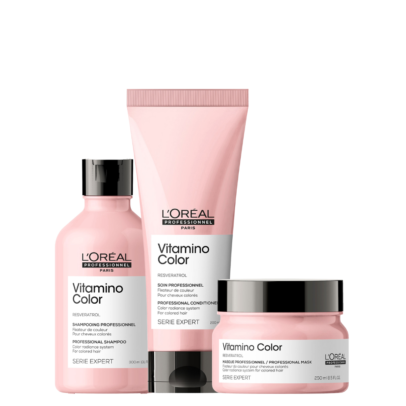 L'Oréal Vitamino Color Pack (Shampoo 300ml+Condicionador 200ml+Máscara 250ml)