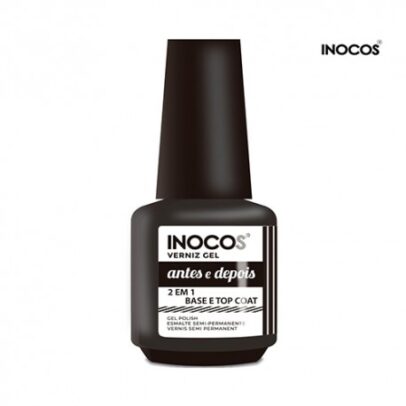 INOCOS - VERNIZ GEL BASE E TOP ANTES E DEPOIS 15ml