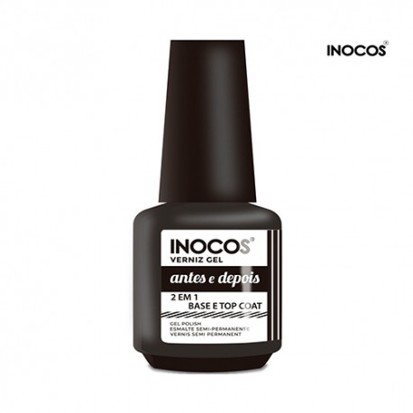 INOCOS - VERNIZ GEL BASE E TOP ANTES E DEPOIS 15ml
