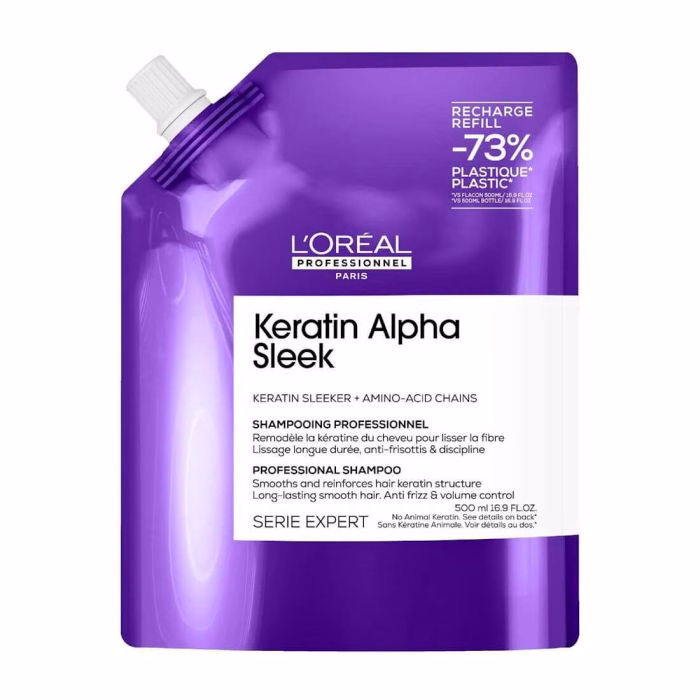 L'Oréal Refill Shampoo Keratin Alpha Sleek Reffil 500ml