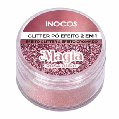 INOCOS - PÓ GLITTER MAGIA ROSA OURO INOCOS 3G