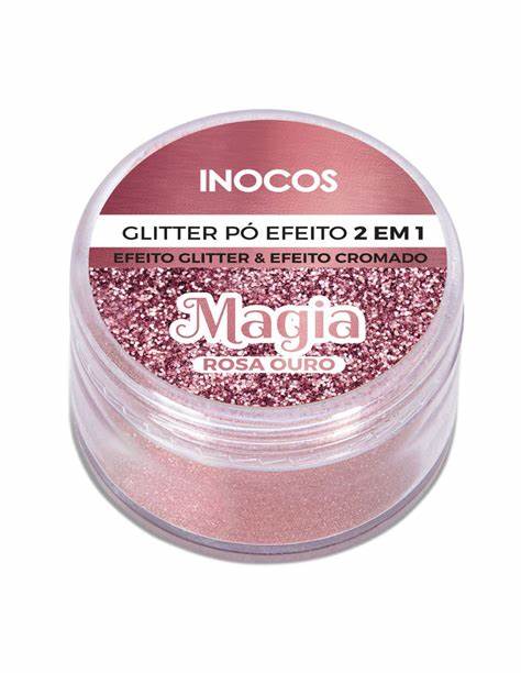INOCOS - PÓ GLITTER MAGIA ROSA OURO INOCOS 3G
