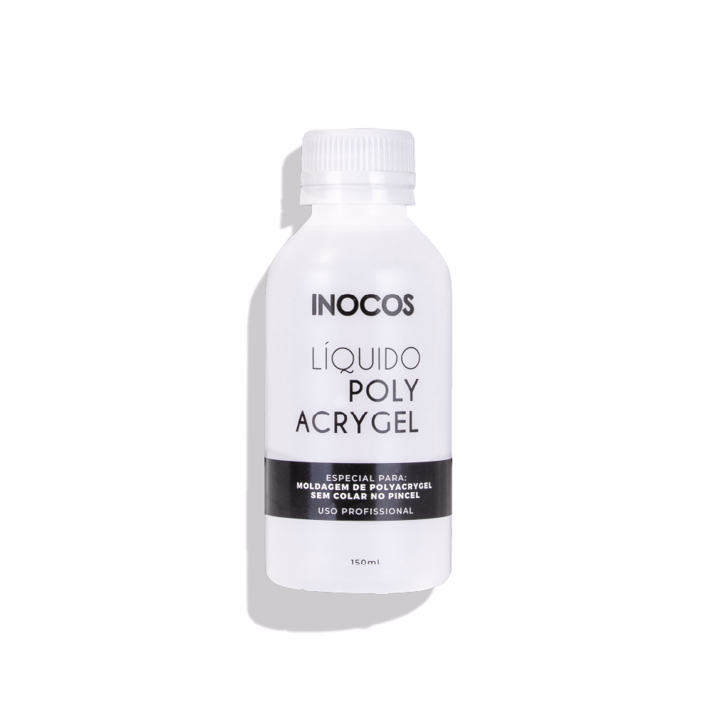 Líquido Polyacrygel INOCOS que ajuda na aplicação e construção do Polyacrygel. REF. 81.03.001 Apresentamos-te o Líquido Polyacrygel INOCOS Especial Pincéis. Auxilia na aplicação e construção do Polyacrygel sem colar ao pincel, preservado as suas cerdas. Produto Vegan & Cruelty Free.