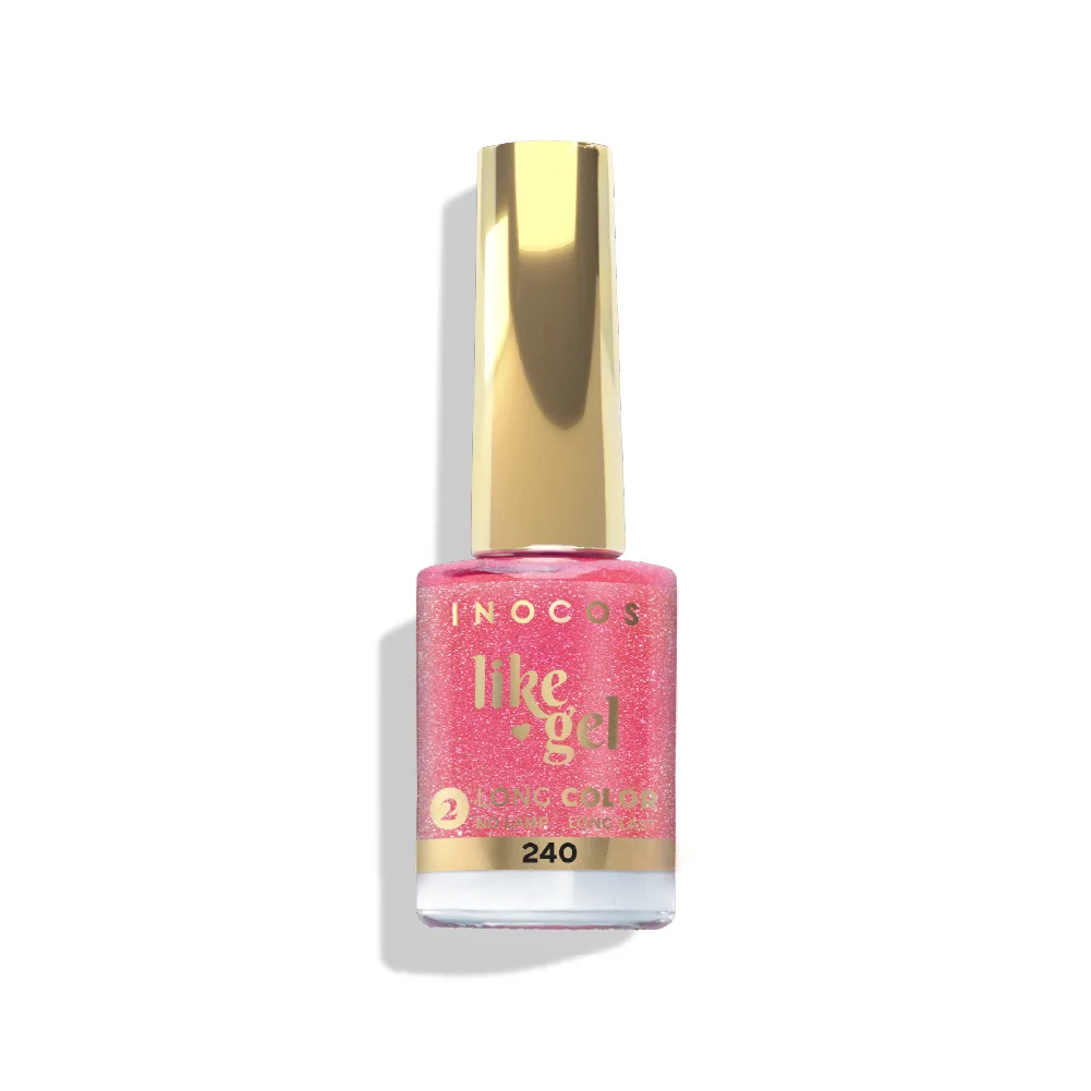 INOCOS - Like Gel 240 Rosa Cintilante Verniz Efeito Gel de Alta Duração REF. 91.26.147 Apresentamos-te o Like Gel INOCOS 240 Rosa Cintilante da Coleção Época Alta. Cor Rosa. Detalhes: Verniz Vegan Quantidade: 11ml Modo de uso: Verniz Efeito Gel de secagem rápida ao ar de longa duração. Utiliza os complementos Like Gel para uma duração até 2 semanas. PRECAUÇÕES: USO EXTERNO. INFLAMÁVEL. AGITAR ANTES DE USAR. ARMAZENAR NA VERTICAL, EM LOCAL FRESCO AO ABRIGO DA LUZ. MANTER FORA DO ALCANCE DAS CRIANÇAS.