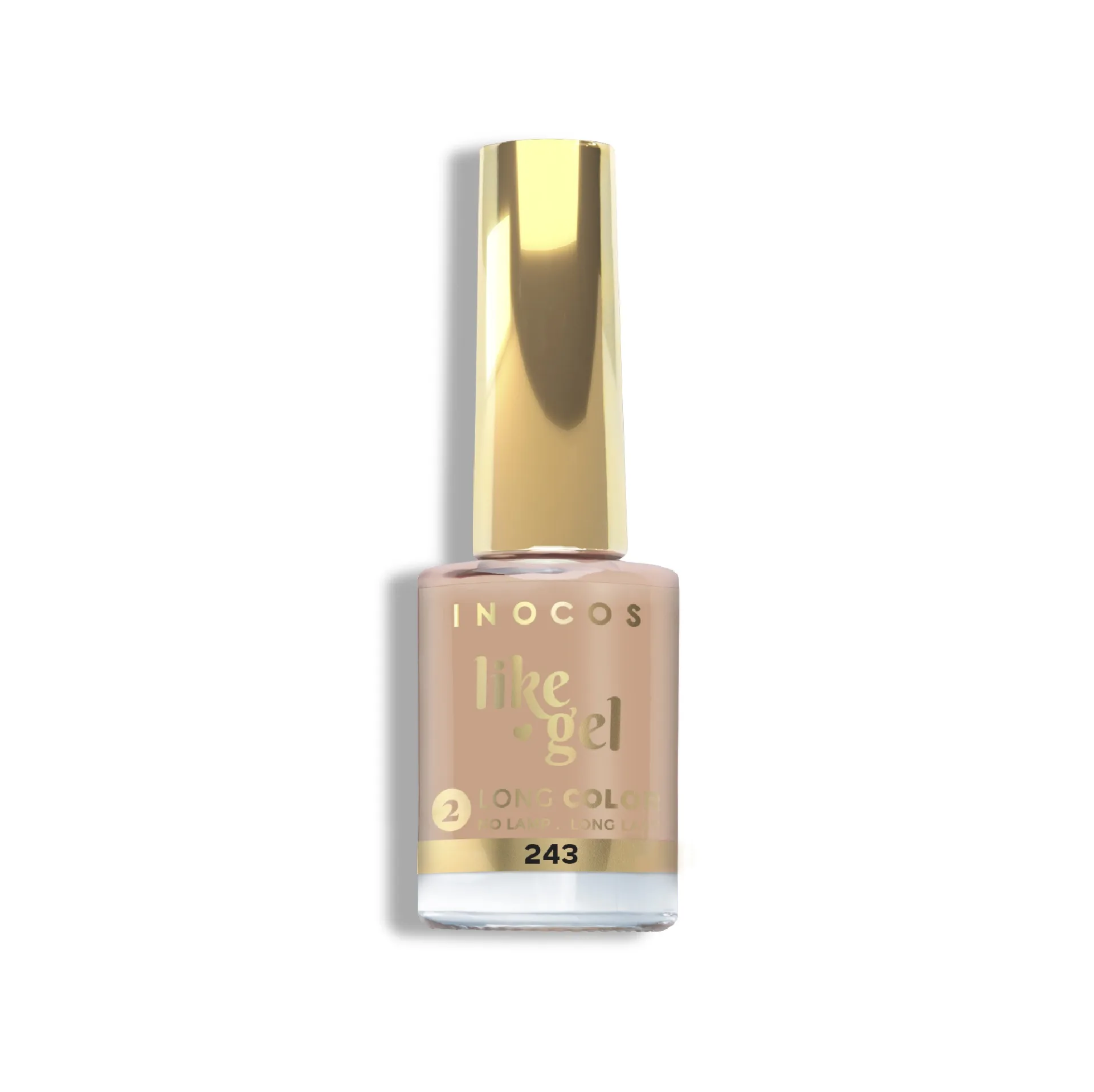 INOCOS - Like Gel 243 Nude Seixo Verniz Efeito Gel de Alta Duração REF. 91.26.150 Apresentamos-te o Like Gel INOCOS 243 Nude Seixo da Coleção Natura Lovers Aqua Edition. Cor Nude Seixo. Detalhes: Verniz Vegan Quantidade: 11ml Modo de uso: Verniz Efeito Gel de secagem rápida ao ar de longa duração. Utiliza os complementos Like Gel para uma duração até 2 semanas. PRECAUÇÕES: USO EXTERNO. INFLAMÁVEL. AGITAR ANTES DE USAR. ARMAZENAR NA VERTICAL, EM LOCAL FRESCO AO ABRIGO DA LUZ. MANTER FORA DO ALCANCE DAS CRIANÇAS.