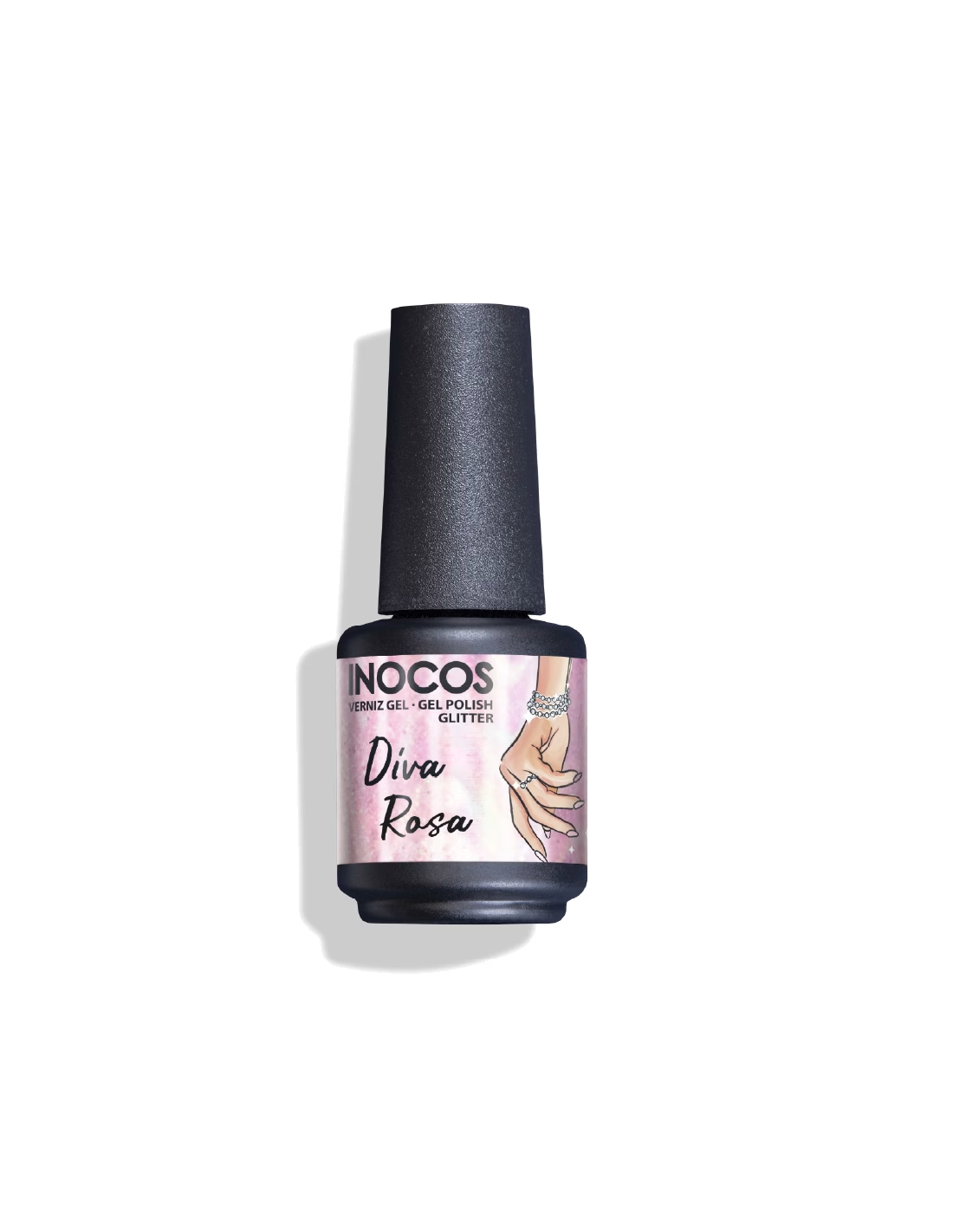 INOCOS - Verniz Gel Diva Rosa Verniz Gel Rosa com fórmula duradoura e pigmentada REF. 91.18.402 Apresentamos-te o Verniz Gel INOCOS Diva Rosa da Coleção Diamonds. Cor Rosa com Glitter. Detalhes: Verniz Gel Vegan & Cruelty Free Quantidade: 15ml Modo de uso: Após a aplicação da Base, aplica uma ou duas camadas finas de Verniz Gel.